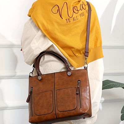 Vintage-Stijl Grote Capaciteit Tote Tas