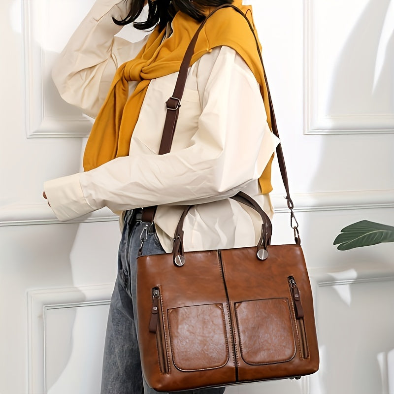 Vintage-Stijl Grote Capaciteit Tote Tas