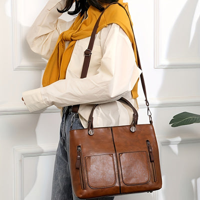 Vintage-Stijl Grote Capaciteit Tote Tas